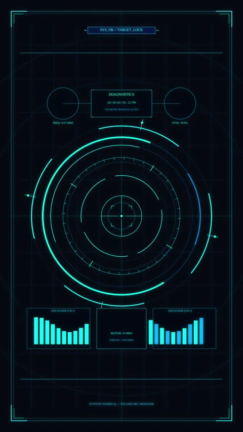 Futuristic HUD interface digital radar technology element loop animation Stock Footage 347569673
