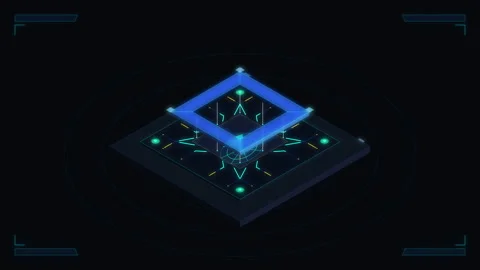 Futuristic HUD interface digital technology data display loop Stock Footage 347246269