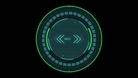 Futuristic HUD Interface Display with Dynamic Digital Elements and Geometri.. Video stock 341917878
