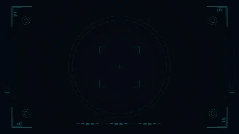 Futuristic HUD Interface Display with Targeting Reticle and Data Overlay Stock Footage 346660859