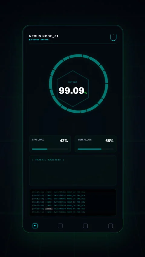 Futuristic hud interface displaying system data monitoring Stock Footage 348687079