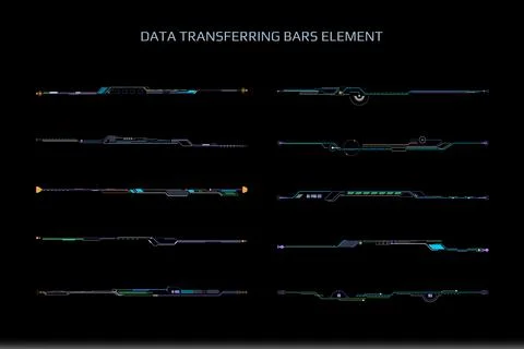 Futuristic HUD Interface Element Set for HUD Infographic Vector. Illustrazione stock