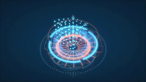 Futuristic HUD Interface Element, UI. Depth Of Field. Data Science Look, 3D Stock Footage 79580441