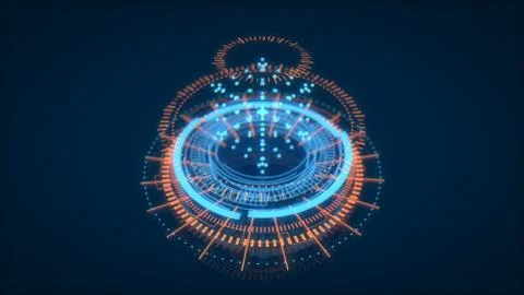 Futuristic HUD Interface Element, UI. Depth Of Field. Data Science Look. Stock Illustration