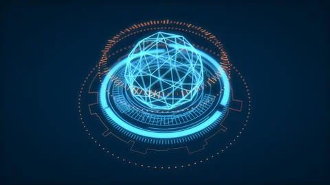 Futuristic HUD Interface Element, UI. Depth Of Field. Data Science Look. Foto stock