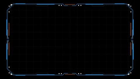 Futuristic HUD interface featuring interference signal effects, digital glitches Stock Footage 340156029