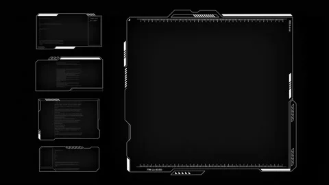 Futuristic HUD interface with game design frames, boxes. abstract technology Video stock 153399257