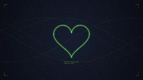 Futuristic HUD Interface with Geometric Grid and Abstract Waves Stock Footage 348020890