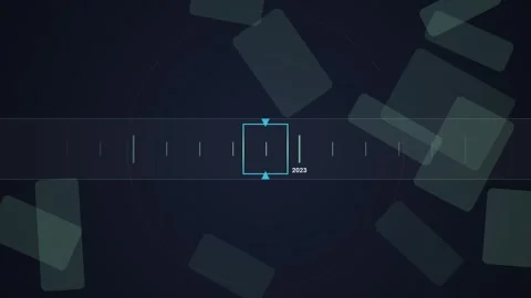 Futuristic HUD Interface with Geometric Shapes and Digital Grid Overlay Stock Footage 348570763