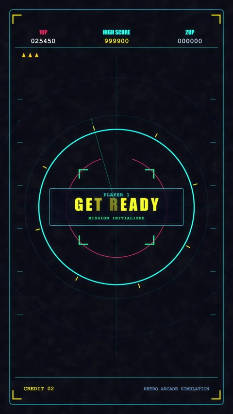 Futuristic HUD interface with get ready text and digital HUD elements Stock Footage 346738167