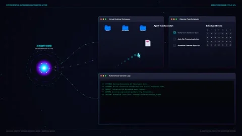 Futuristic hud interface with glowing blue sphere and data 스톡 동영상 341736827