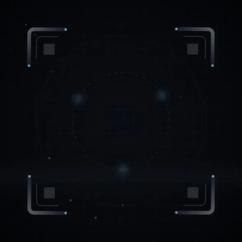 Futuristic HUD Interface with Glowing Blue Elements on Dark Background Stock Footage 346283510