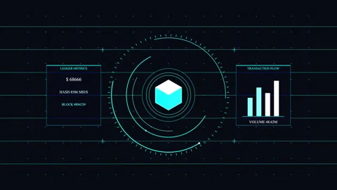 Futuristic hud interface with glowing box, circular scan, bar chart, data m.. Stock Footage 348337589