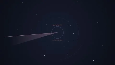 Futuristic HUD Interface with Glowing Circle and Data Lines Stock Footage 348421658