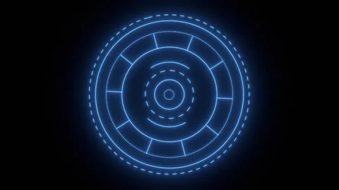 Futuristic HUD Interface with Glowing Circular Patterns. 4K Stock-Footage 278148560