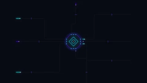 Futuristic hud interface with glowing data nodes and network connection lin.. Stock Footage 344861598