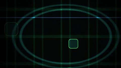 Futuristic HUD Interface with Glowing Elements and Grid Overlay. Stock Footage 333925029