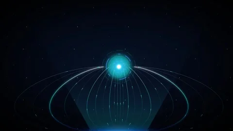 Futuristic hud interface with glowing energy core and orbital data streams .. Stock Footage 337561253