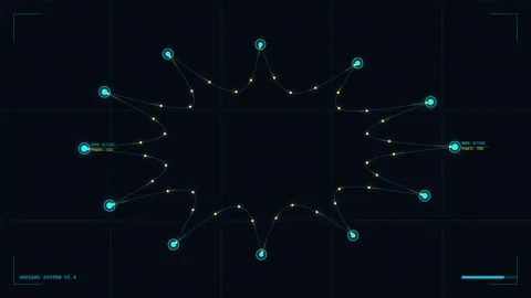 Futuristic HUD Interface with Glowing Particles and Data Connections Stock Footage 346660649