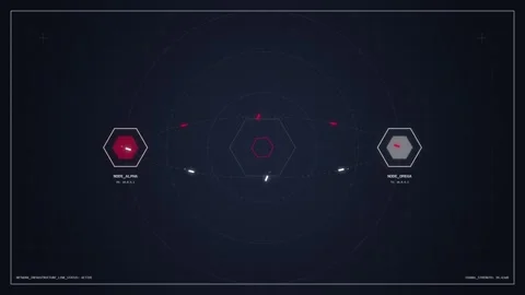 Futuristic HUD Interface with Hexagon Elements and Data Visualization Stock Footage 348423652