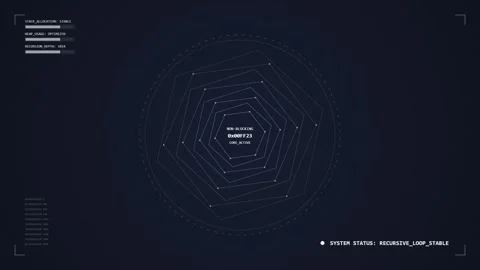 Futuristic HUD Interface with Hexagonal Grid and Data Display Stock Footage 348413606
