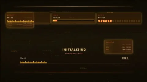 Futuristic HUD Interface Initializing Loading Screen Stock-Footage 335371737