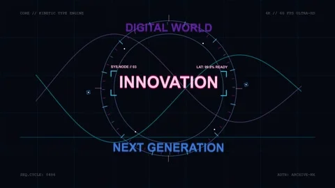 Futuristic hud interface with kinetic typography and digital data visualiza.. Stockbeeldmateriaal 347147384