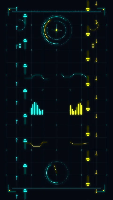 Futuristic hud interface motion graphic with digital technology data analysis, Stock Footage 346738144