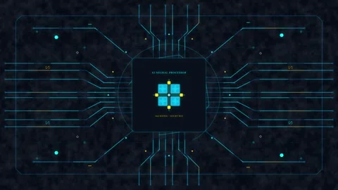 Futuristic HUD interface motion graphic with digital technology circuit pattern Stock Footage 347202858
