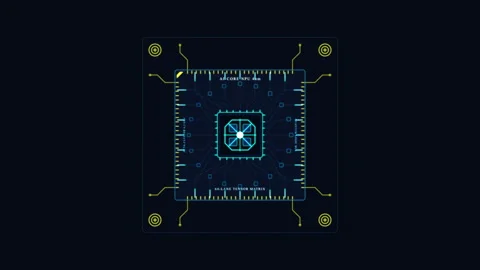 Futuristic HUD interface motion graphic with glowing digital elements Stock Footage 347246382