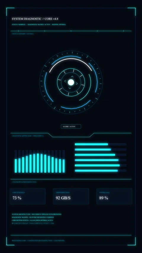 Futuristic HUD interface motion graphic featuring technology, digital display Stock Footage 347569913