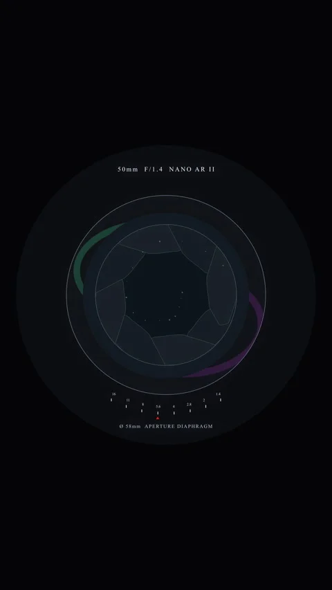 Futuristic HUD interface motion graphic loop with spinning mechanical camera Stock Footage 347570082