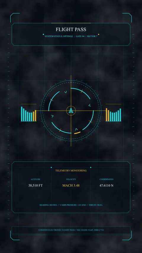 Futuristic hud interface motion graphic loop with digital technology analytics Stock Footage 347570133
