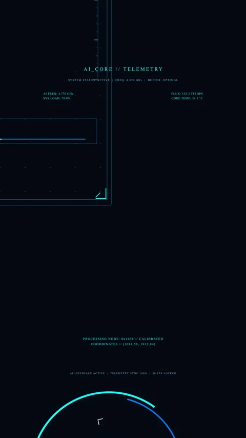Futuristic HUD interface motion graphic with digital display elements Stock Footage 347570667