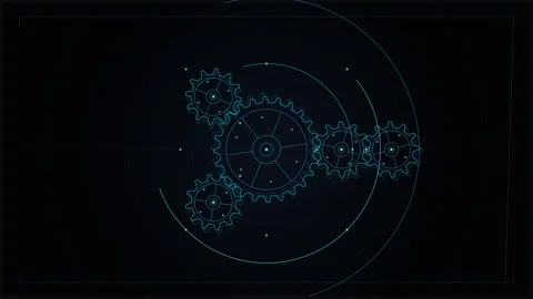 Futuristic hud interface motion graphic with digital technology elements Stock Footage 347571529