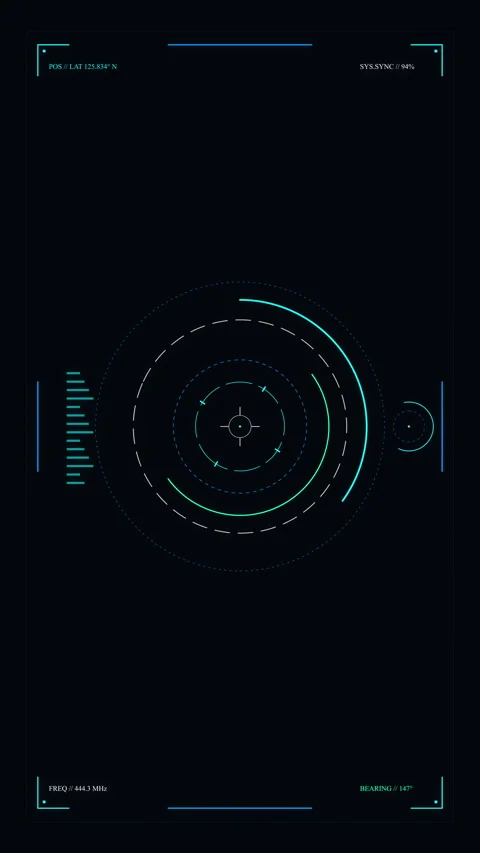 Futuristic hud interface motion graphic with glowing circles Stock Footage 347571596