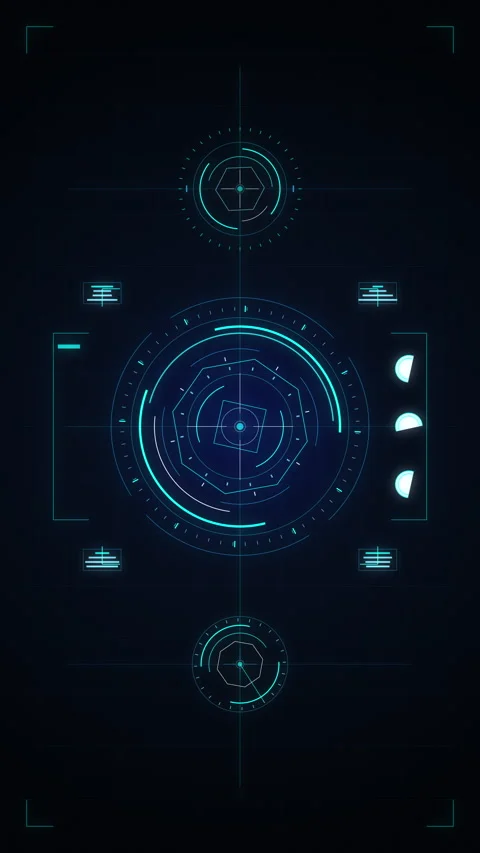 Futuristic hud interface motion graphic with digital technology elements Stock Footage 347571639