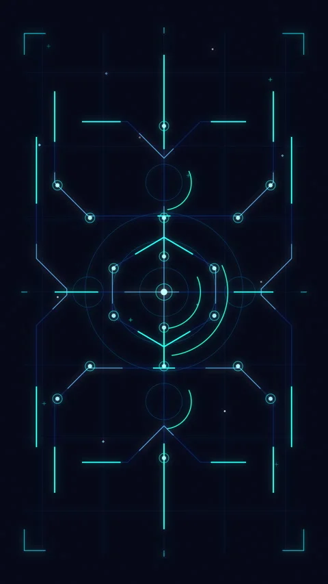 Futuristic hud interface motion graphic with glowing blue tech elements Stock Footage 347571652
