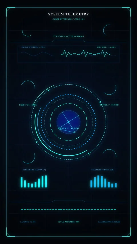 Futuristic hud interface motion graphic with digital technology elements Stock Footage 347571711