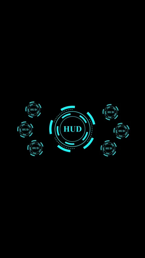 Futuristic hud interface motion graphics with glowing cyan circular element.. Stock Footage 338039420