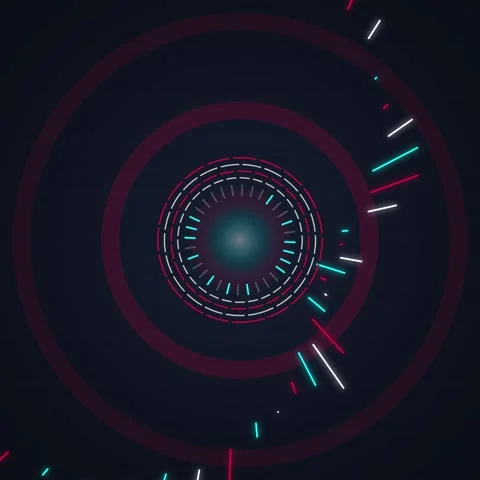 Futuristic HUD Interface with Neon Lights and Digital Data Flow - Abstract .. Stock Footage 348230069