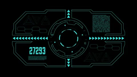 Futuristic HUD Interface with Numeric and Geometric Designs 스톡 동영상 341917938