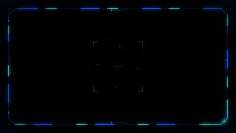 Futuristic hud interface overlay with digital target scope and scanning fra.. Video stock 337561092