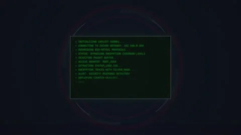 Futuristic HUD Interface Overlay with Glitch Effect - Digital Screen Display Stock Footage 348423486