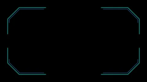 Futuristic hud interface overlay with glowing cyan digital frame for sci-fi.. Video stock 344863226