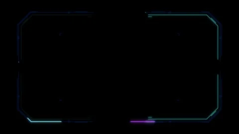 Futuristic hud interface overlay with neon digital frame and scanning data Vidéo 344863223