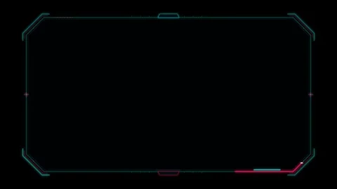 Futuristic hud interface overlay with rotating digital scanning frame and dat Stock Footage 337564258