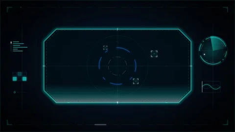 Futuristic hud interface overlay with scanning radar and digital data analy.. Stock Footage 337561141