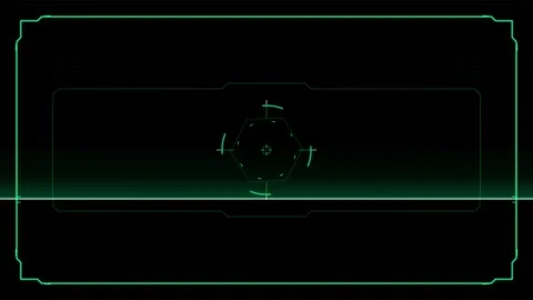 Futuristic hud interface overlay with scanning target and digital data fram.. Stock Footage 337564205
