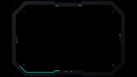 Futuristic hud interface overlay with scanning laser line and target reticl.. Vidéo 344858123